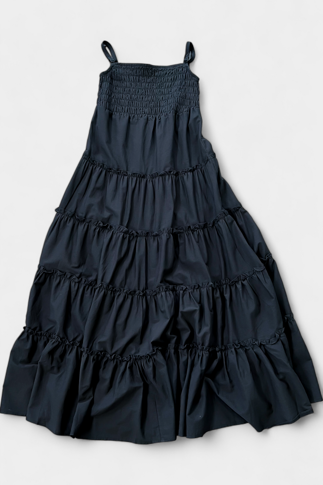 Black Smocked Cami Maxi Dress