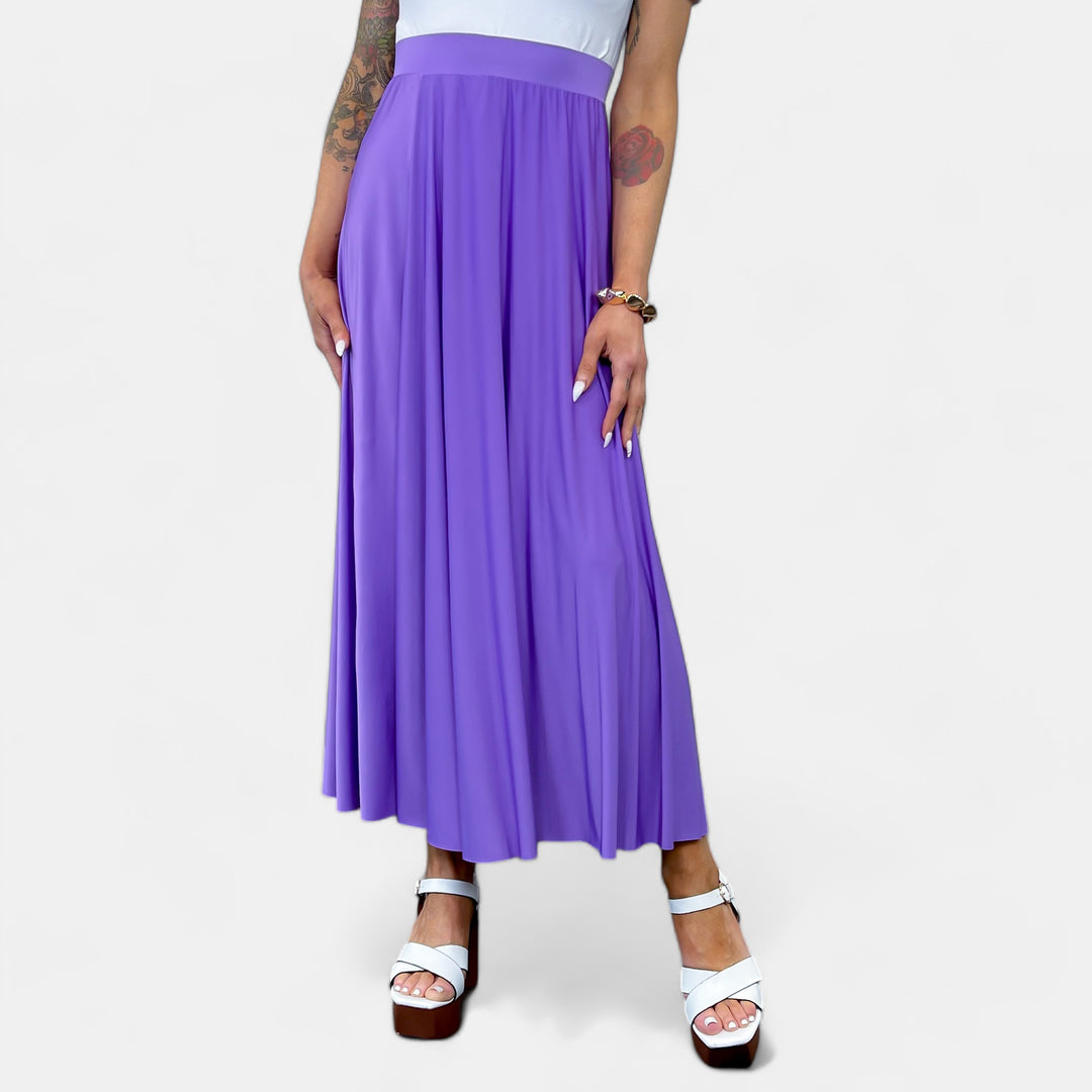 Lavender Pleated Maxi Skirt