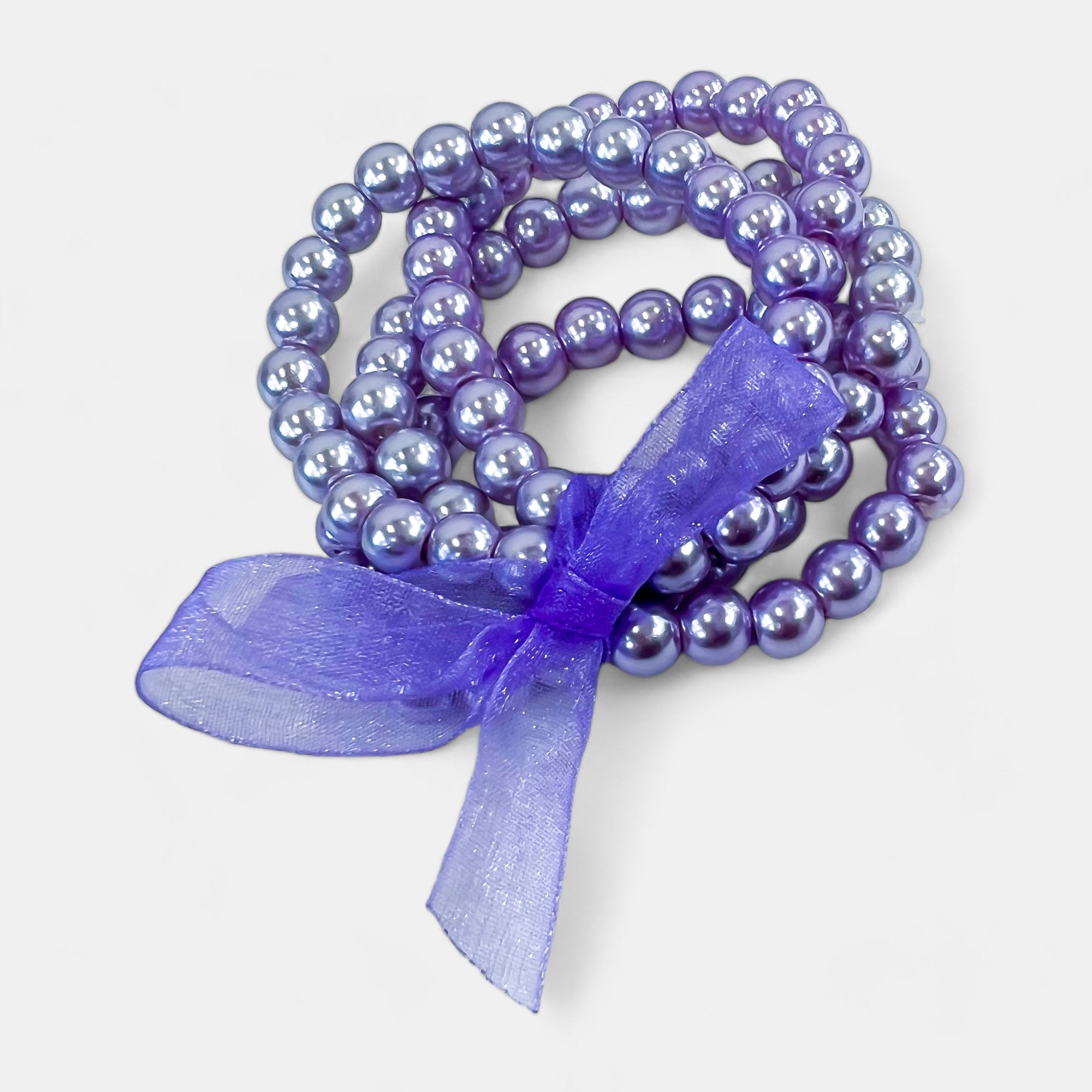 Lavender Pearl Stretch Bracelets