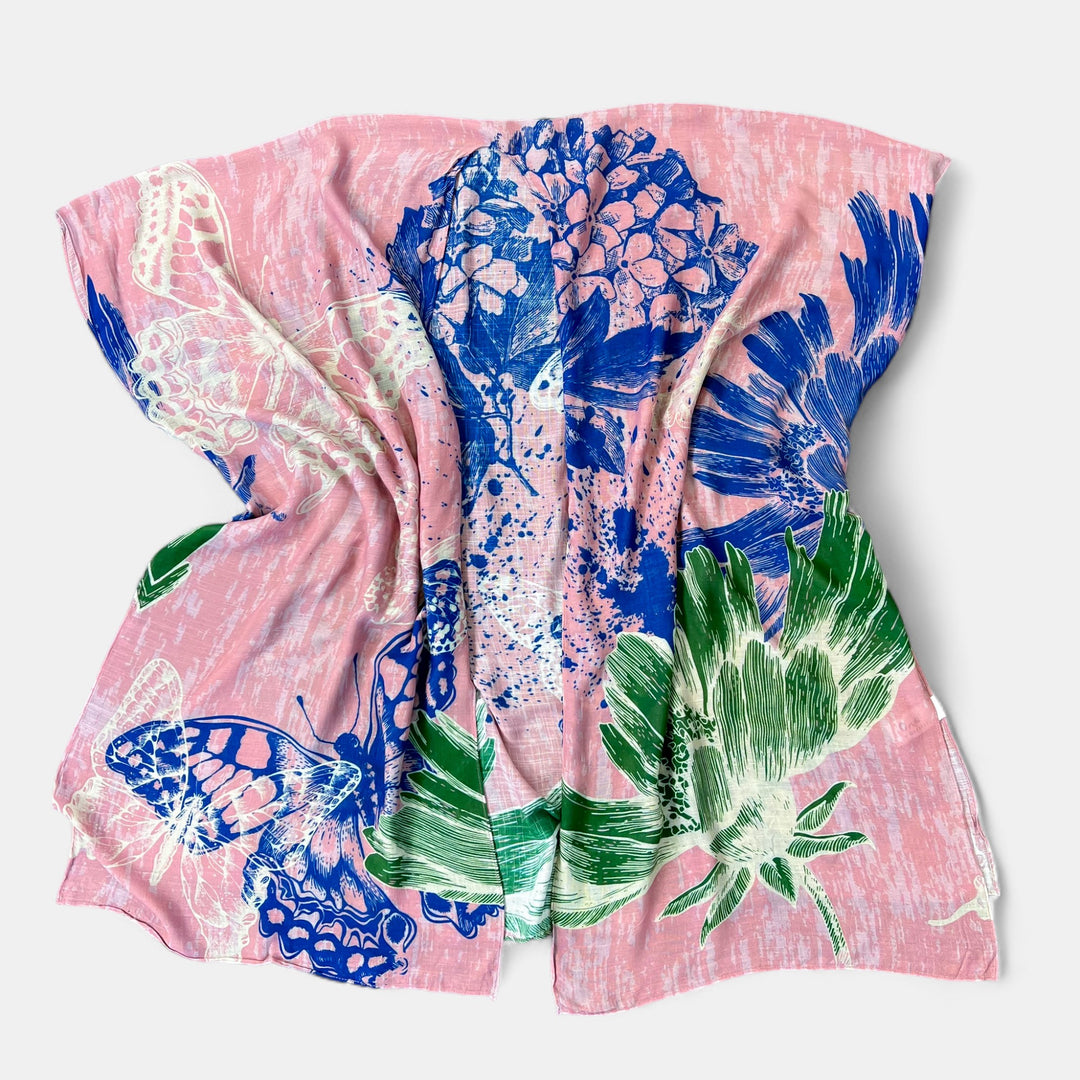 Blush Flower & Butterfly Kimono