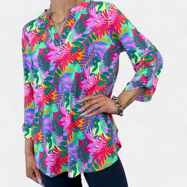 Multi Floral Lizzy Top