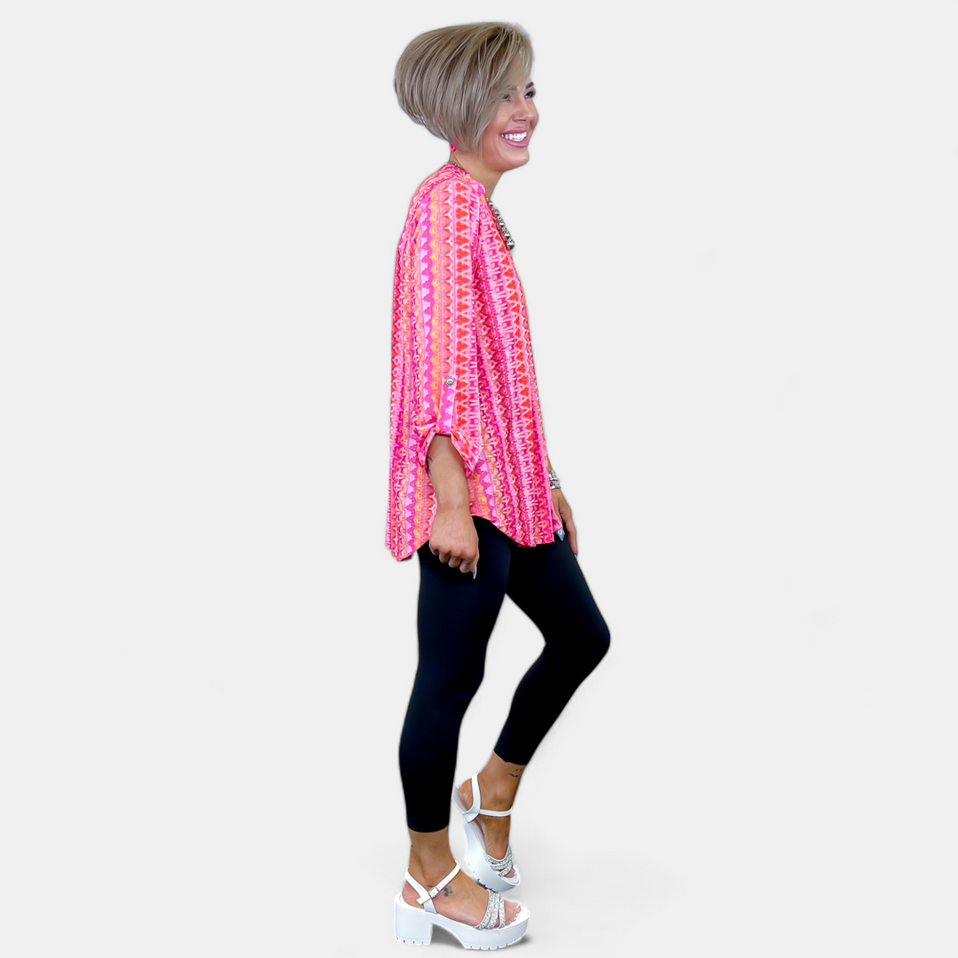 Pink Abstract Lizzy Top