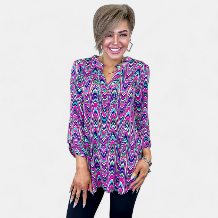 Multi Abstract Lizzy Top