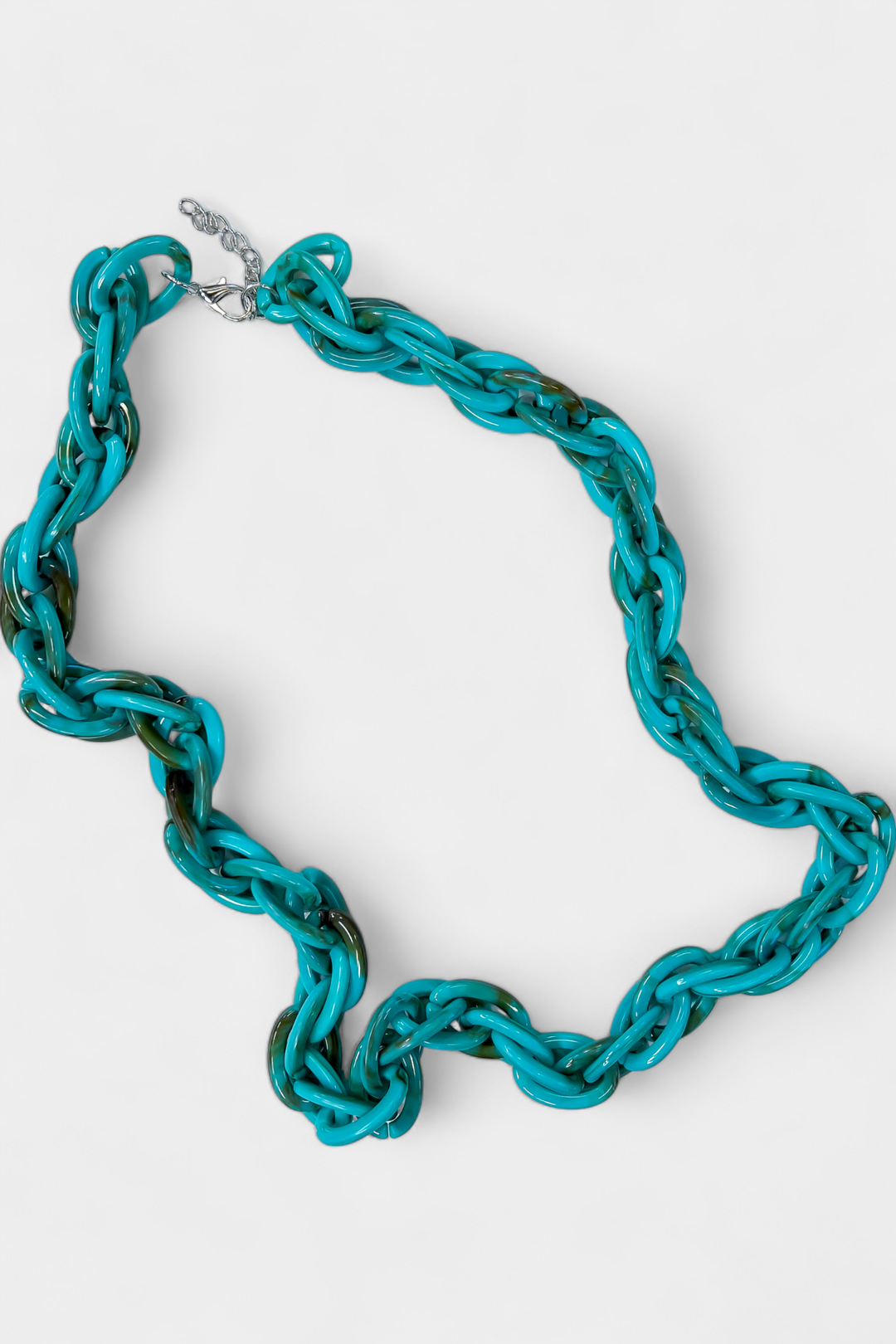 Turquoise Chain Link Long Necklace