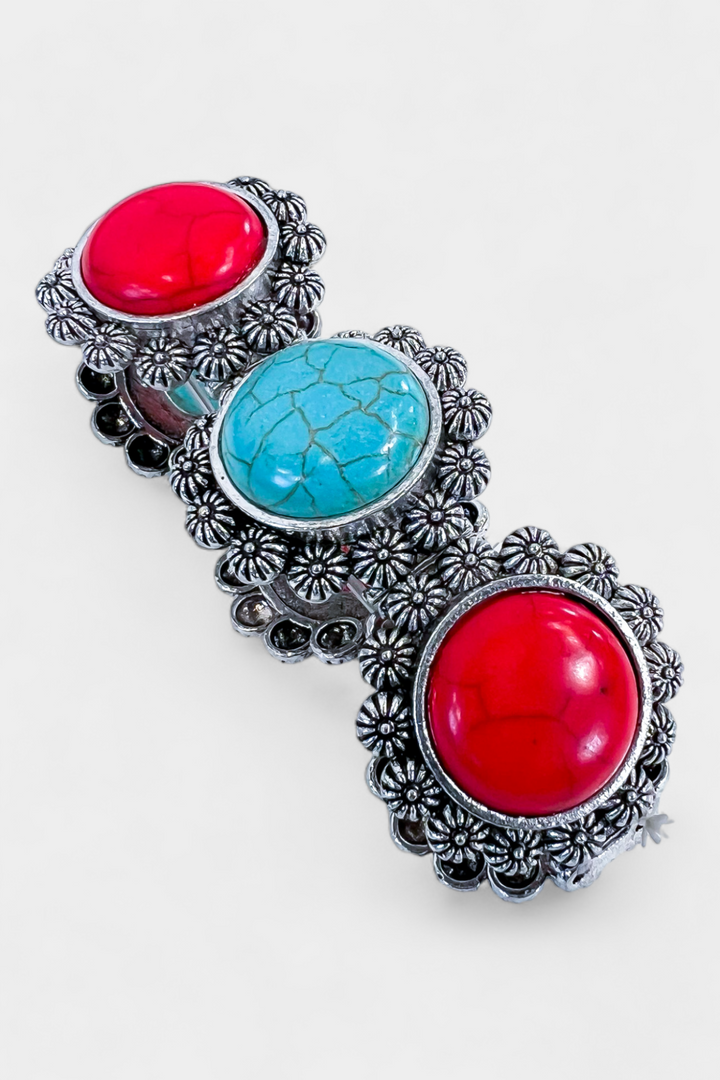 Turquoise & Red Western Bracelet