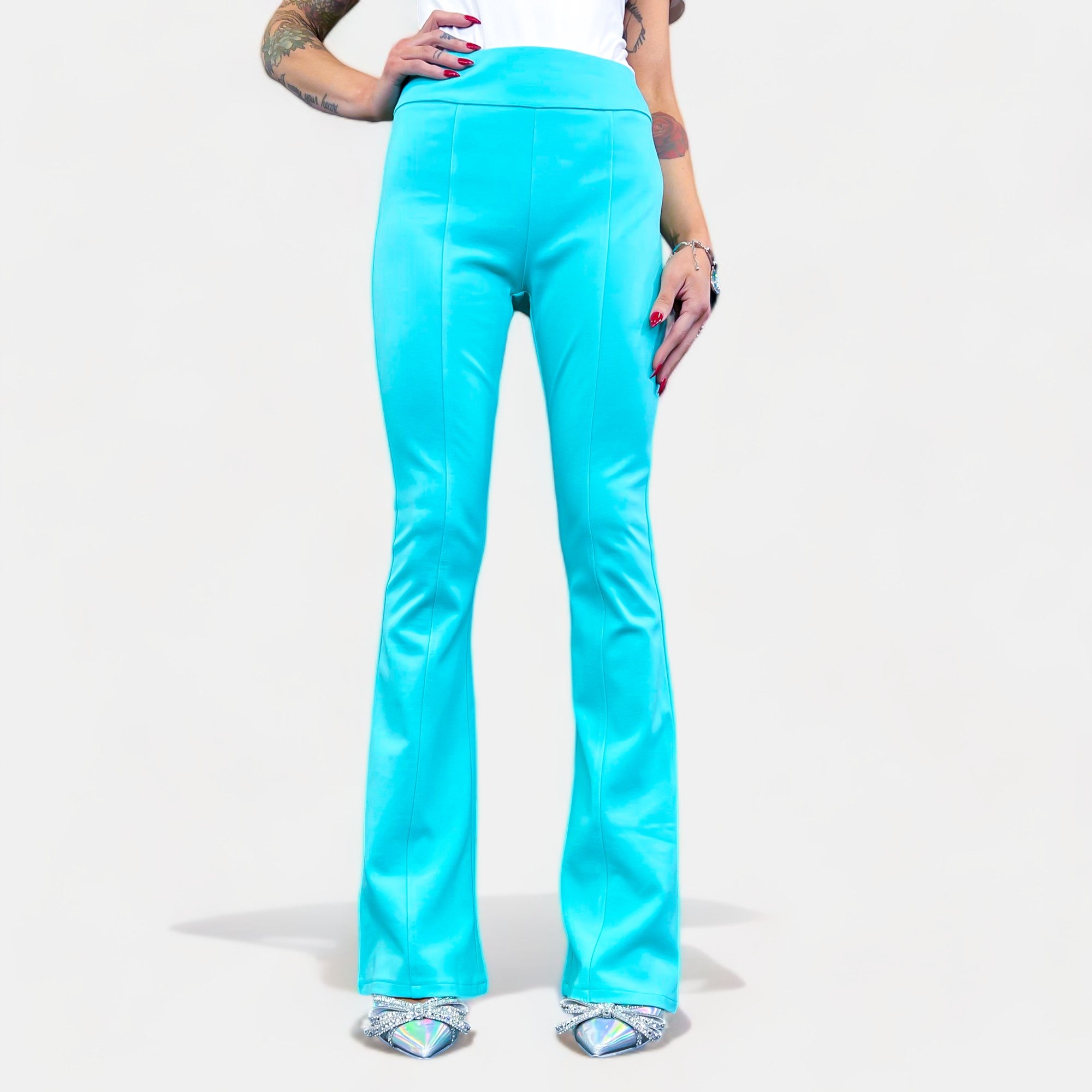 Women's Shaping Disco High Waisted Flared Trousers