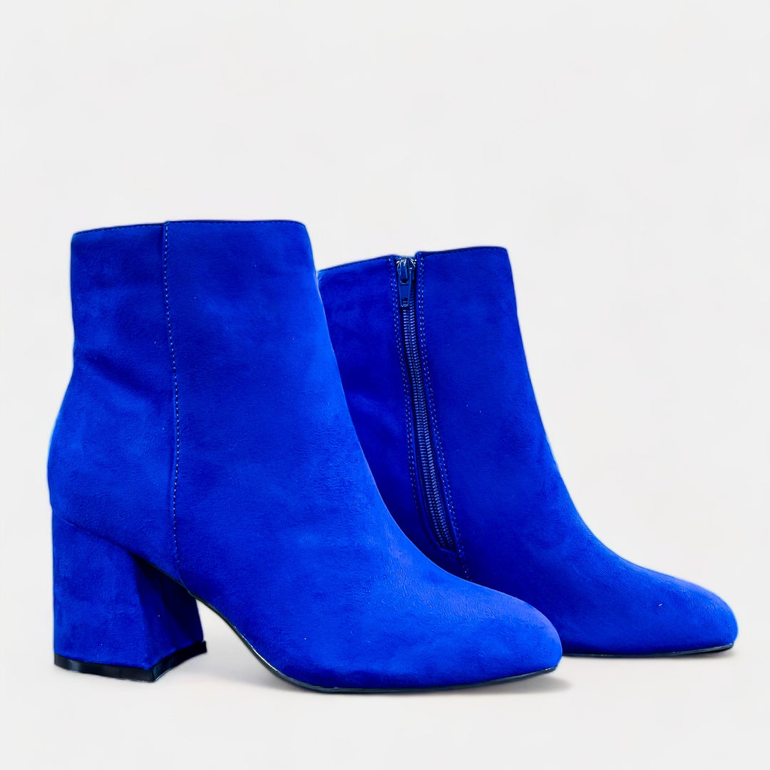 Blue Suede Short Boots