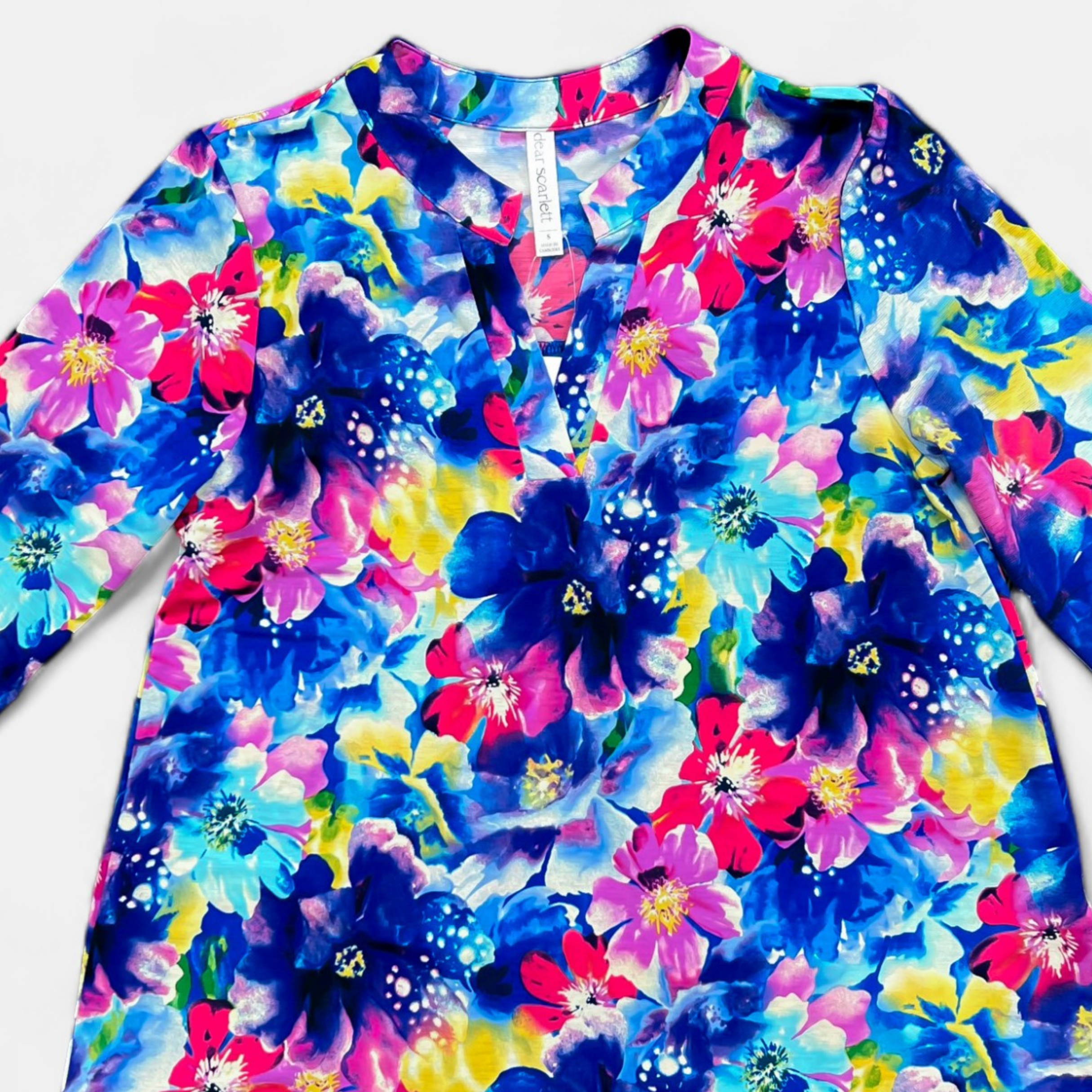 Multi Abstract Floral Lizzy Top
