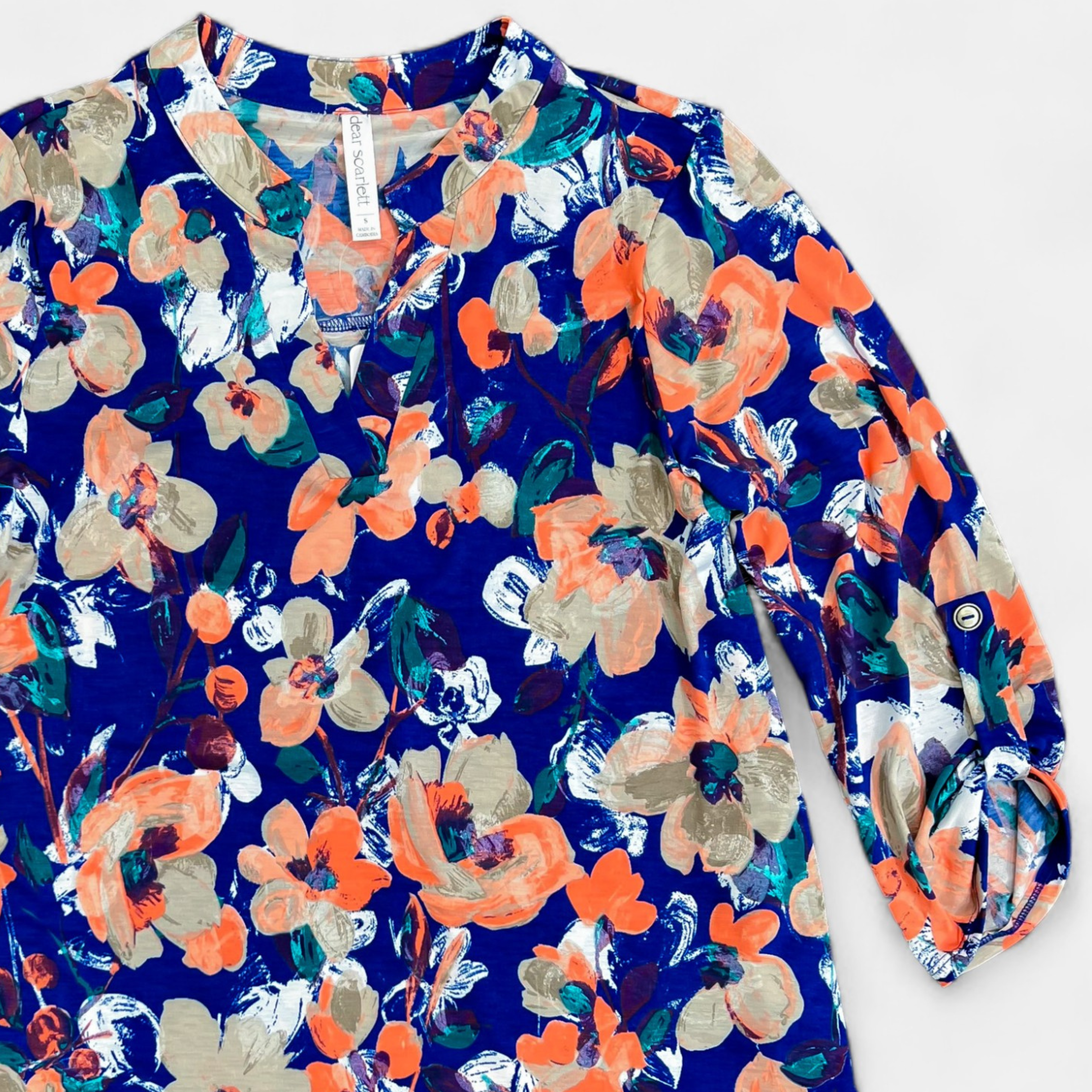 Royal Floral Lizzy Top