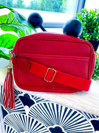 Faux Leather Crossbody Bag | Red - The ZigZag Stripe