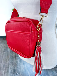 Faux Leather Crossbody Bag | Red - The ZigZag Stripe