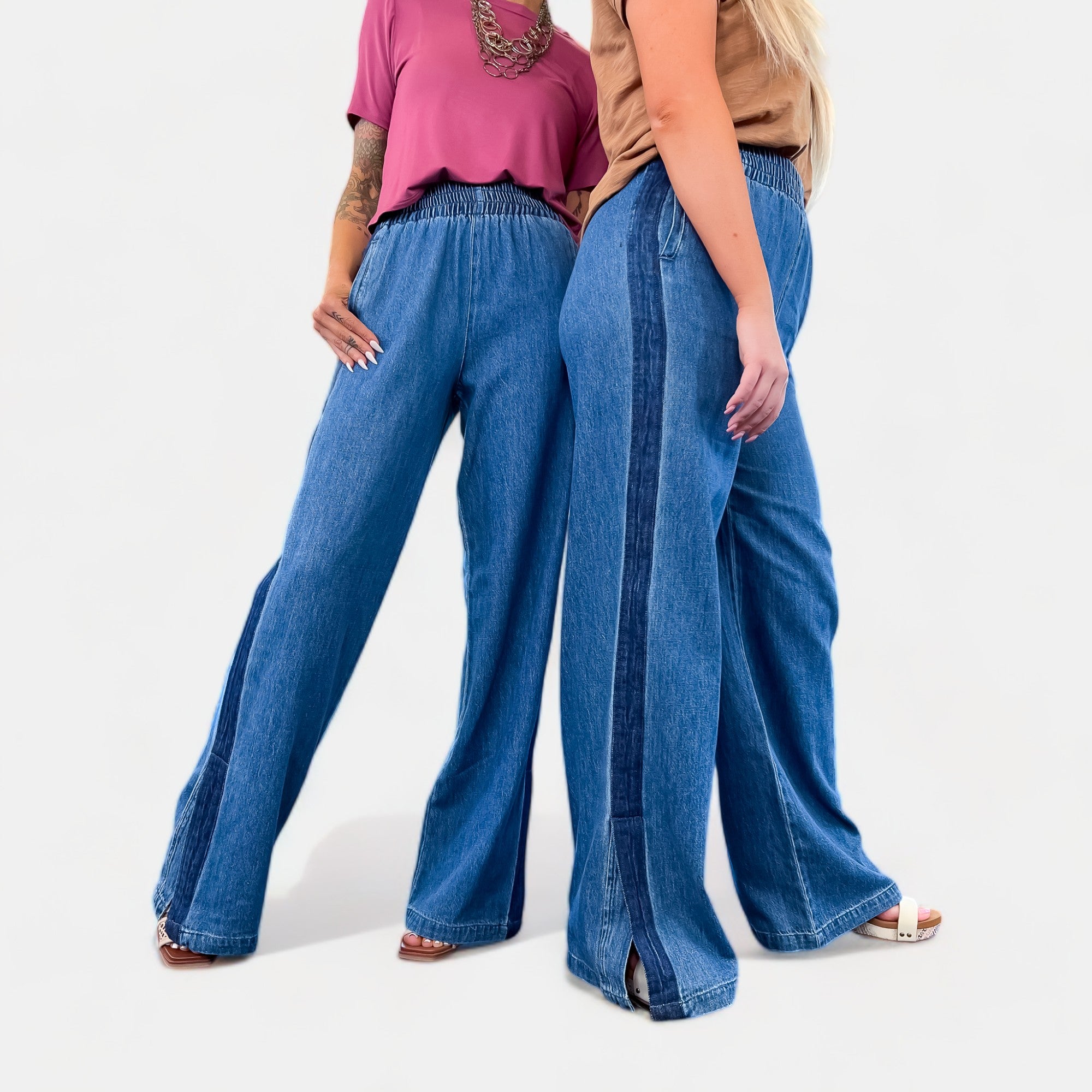 Pull On Wide Leg Jeans