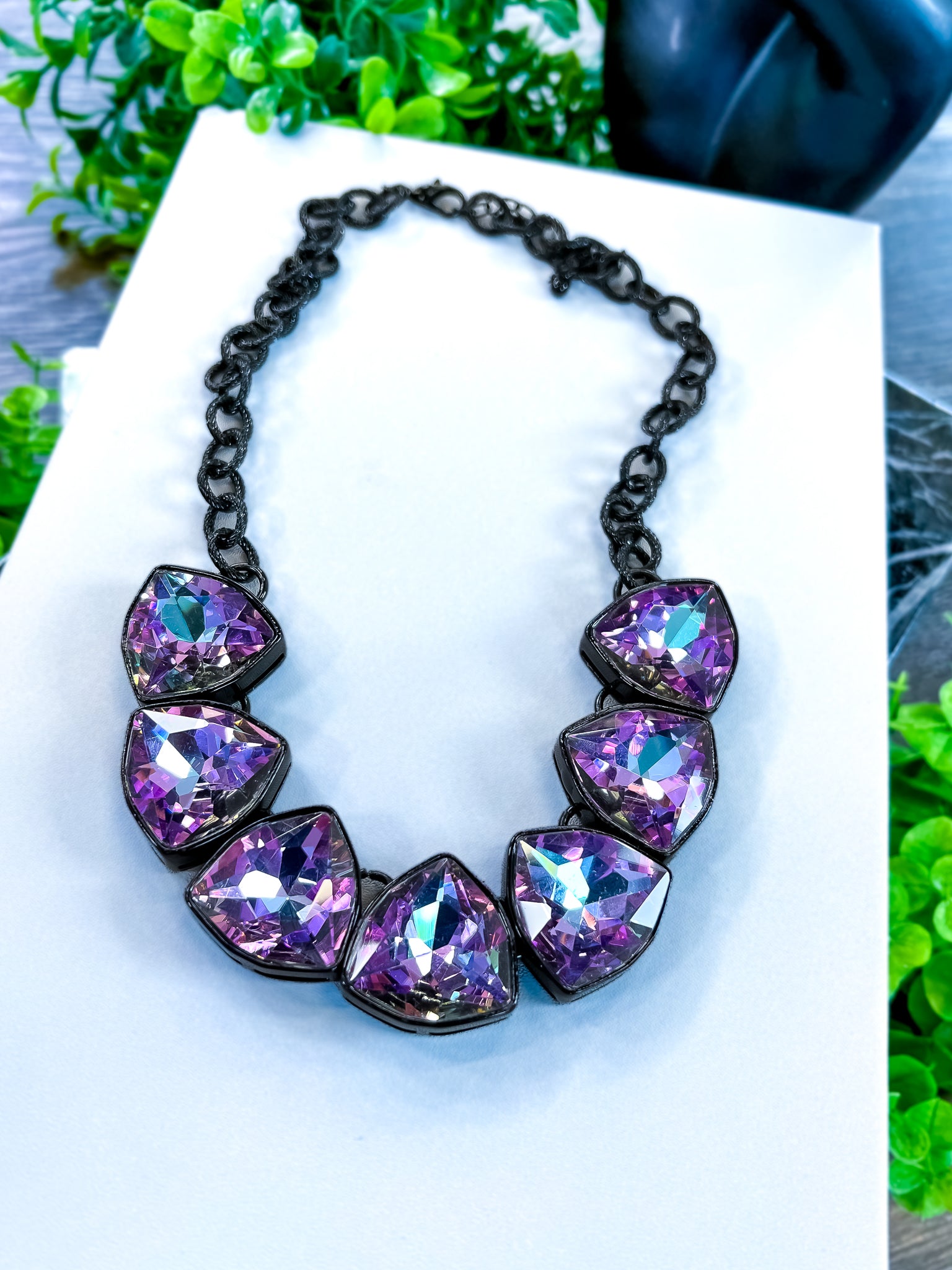 Geo Stone Necklace | Lavender