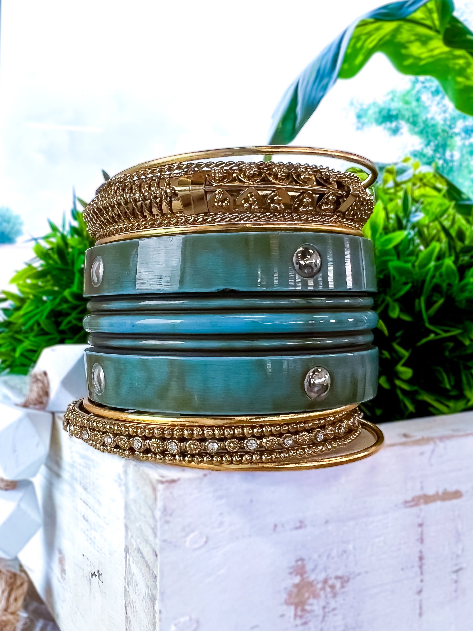 Stackable Bangle Bracelets | Turquoise