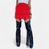 Red Fringe Mini Skirt