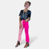Pink Colorblock Crop Pants