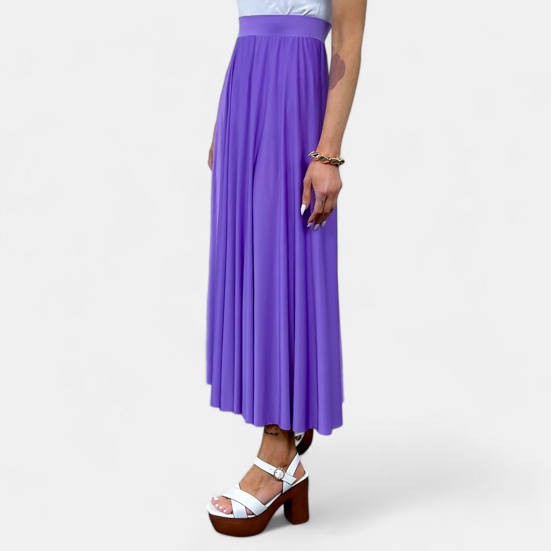 Purple Pleated Maxi Skirt