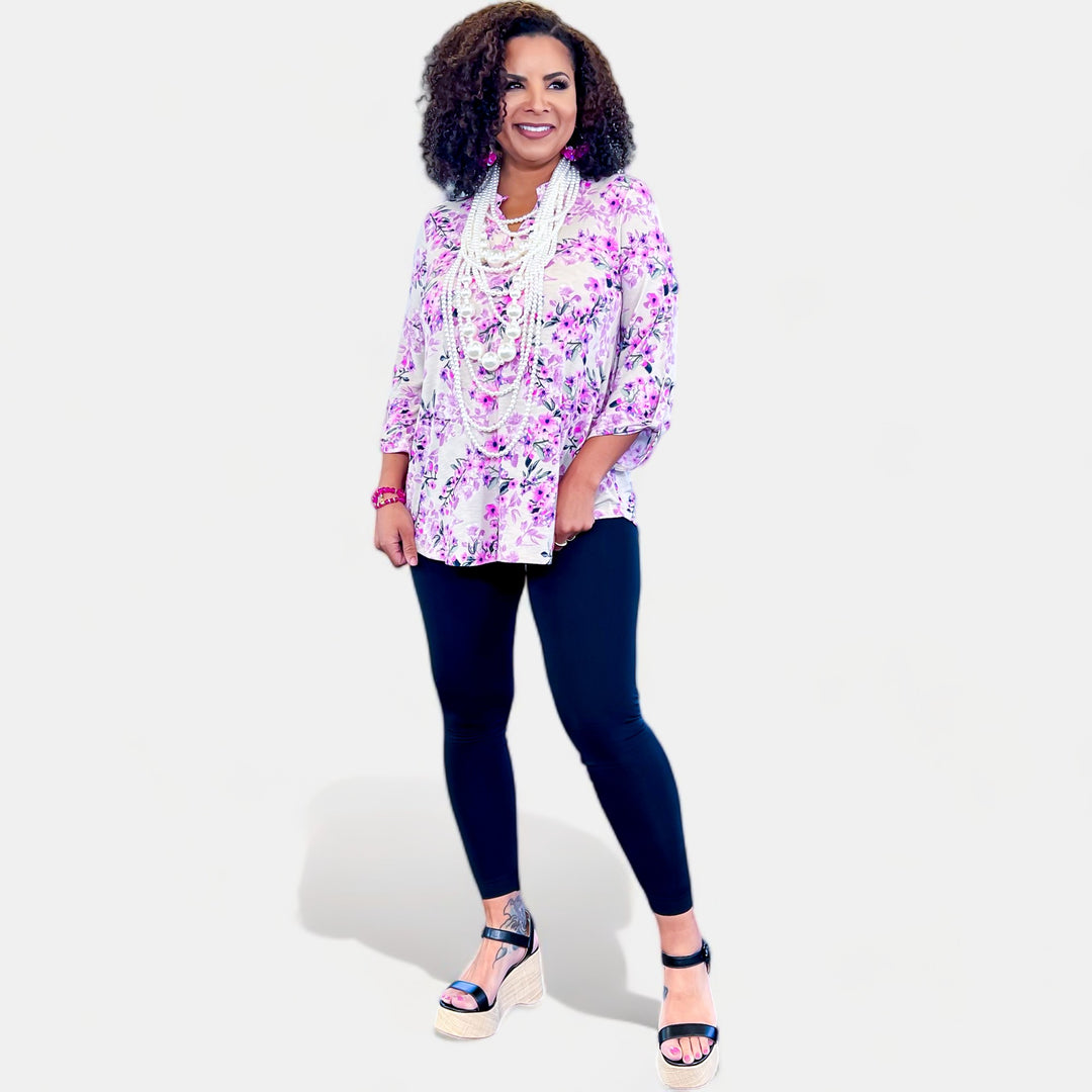 Oyster Floral Lizzy Top