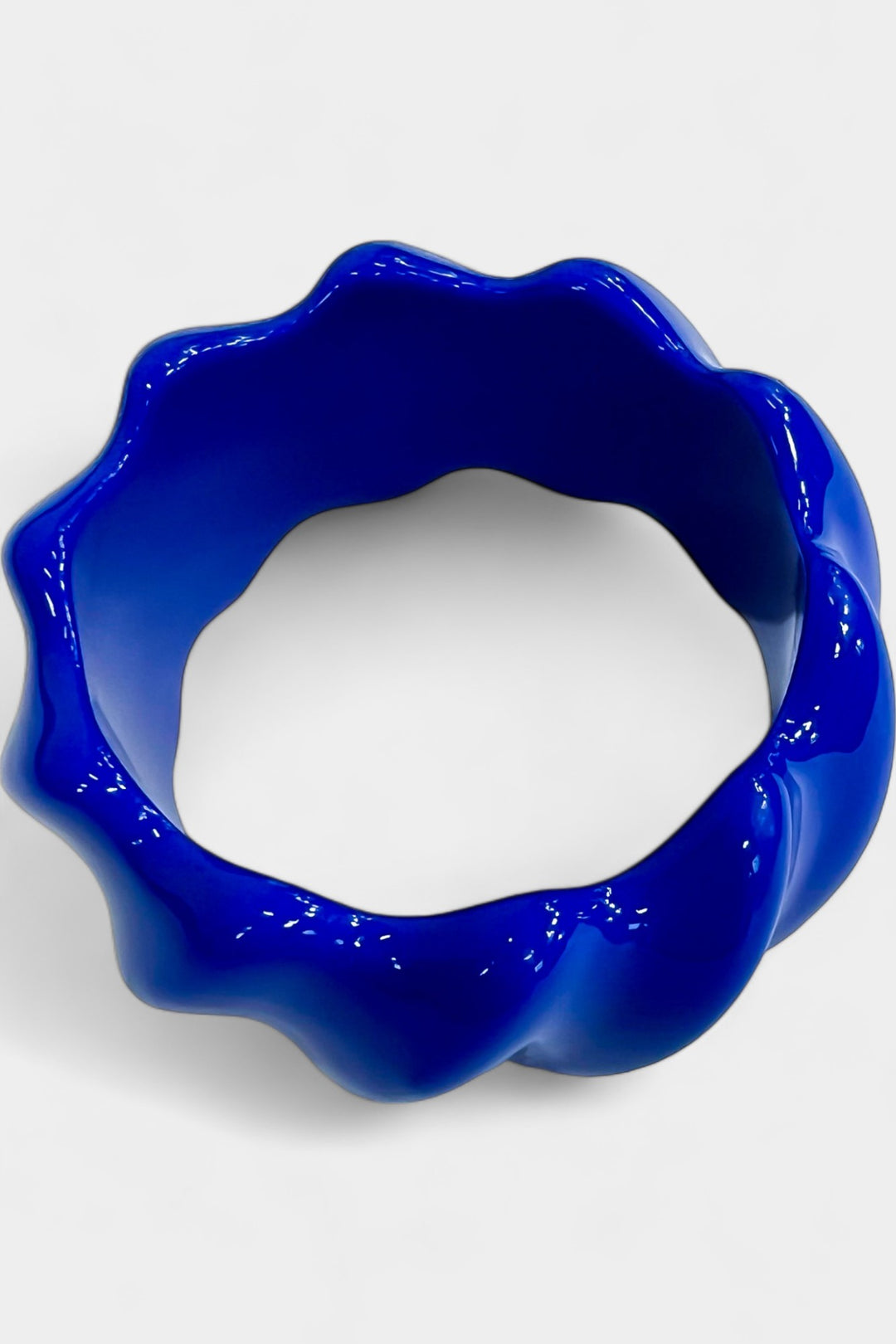 Blue Wavy Bangle Bracelet