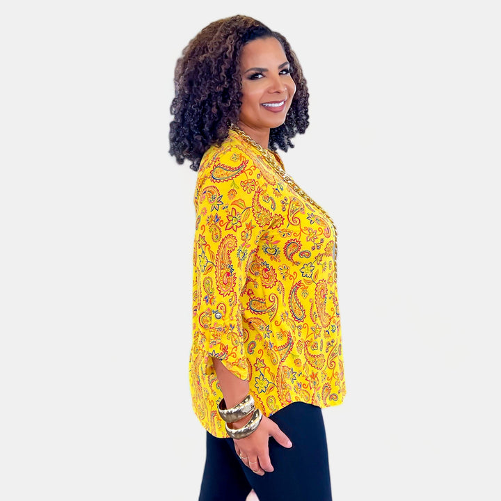 Yellow Multi Lizzy Top
