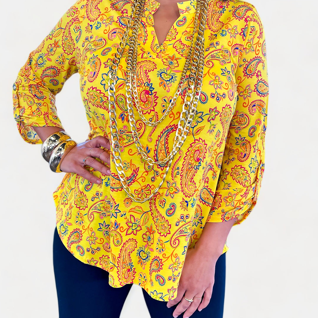 Yellow Multi Lizzy Top