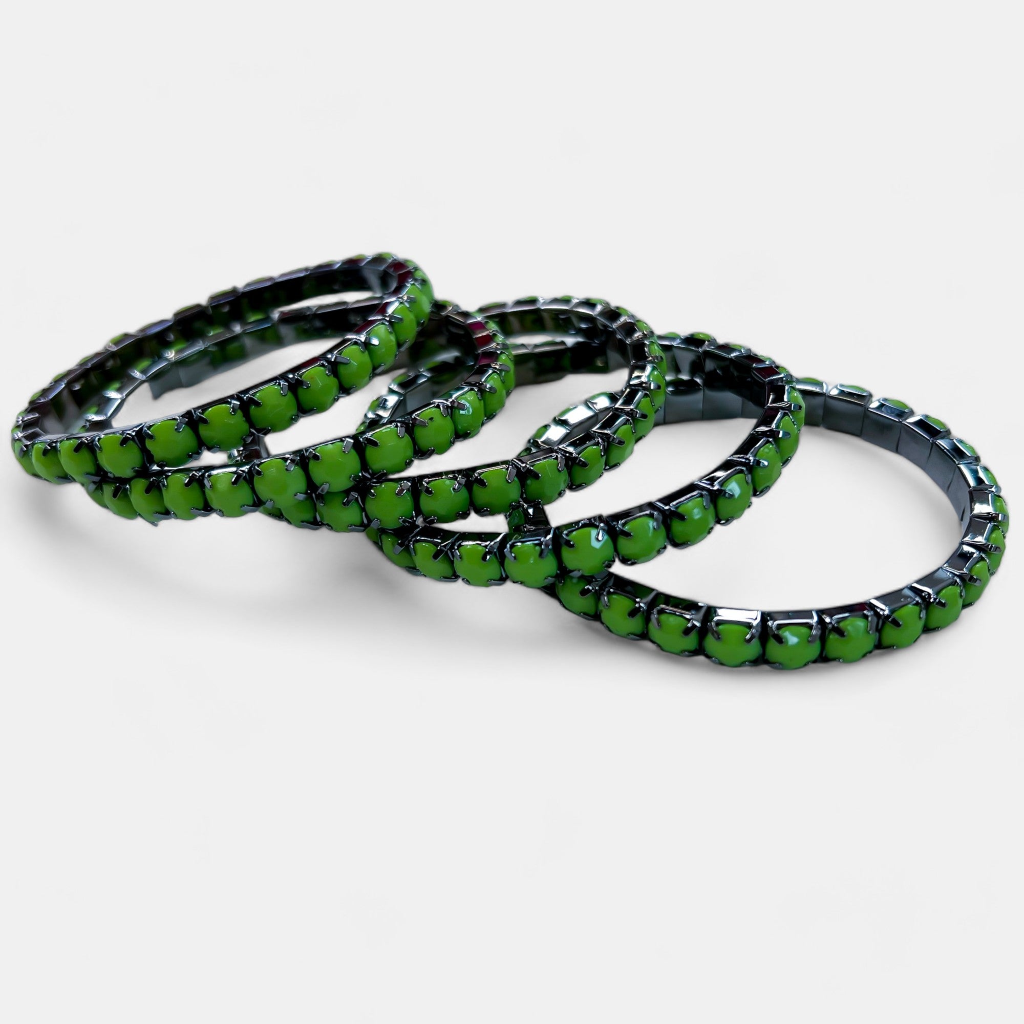Green Stone Stretch Bracelets