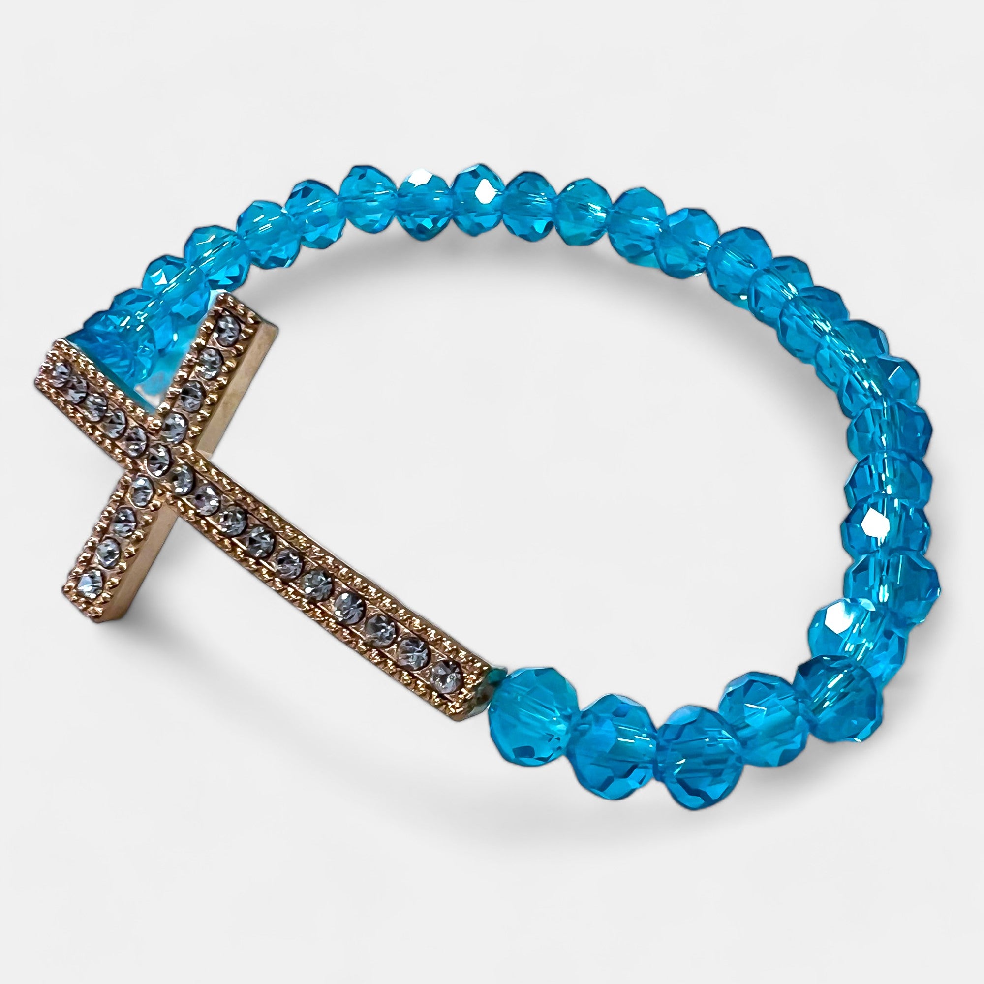 Turquoise Simple Cross Stretch Bracelet