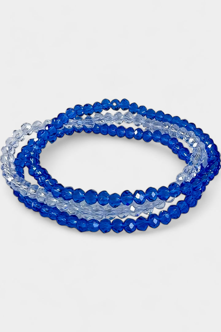 Blue Faceted Beaded Stretch Bracelets
