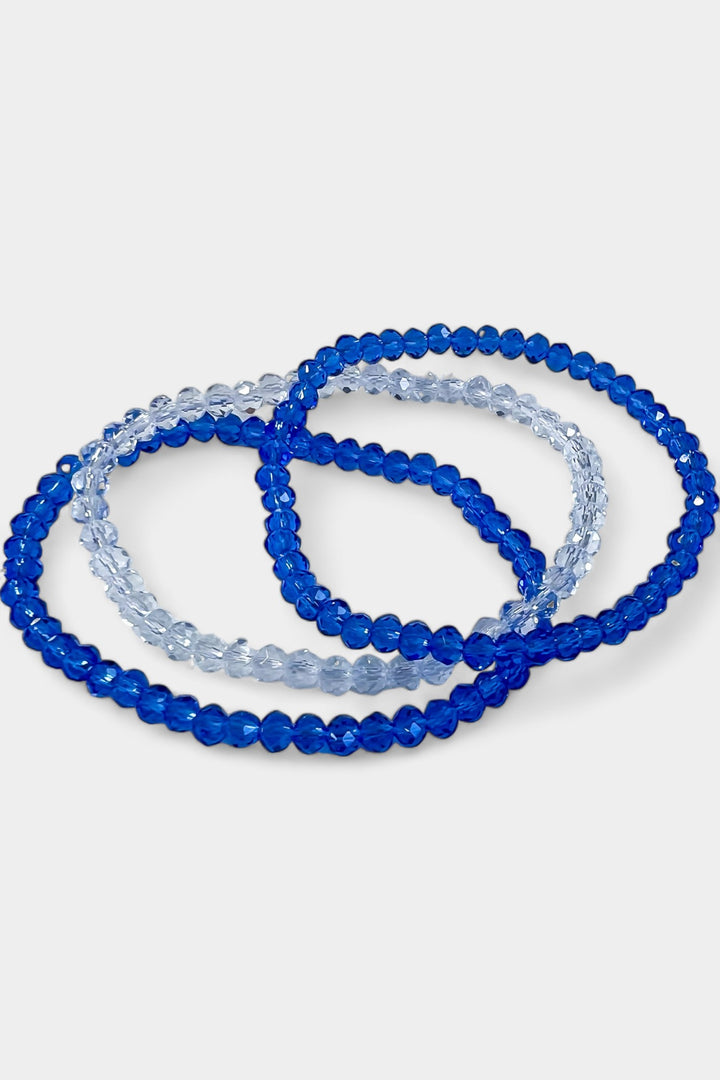 Blue Faceted Beaded Stretch Bracelets