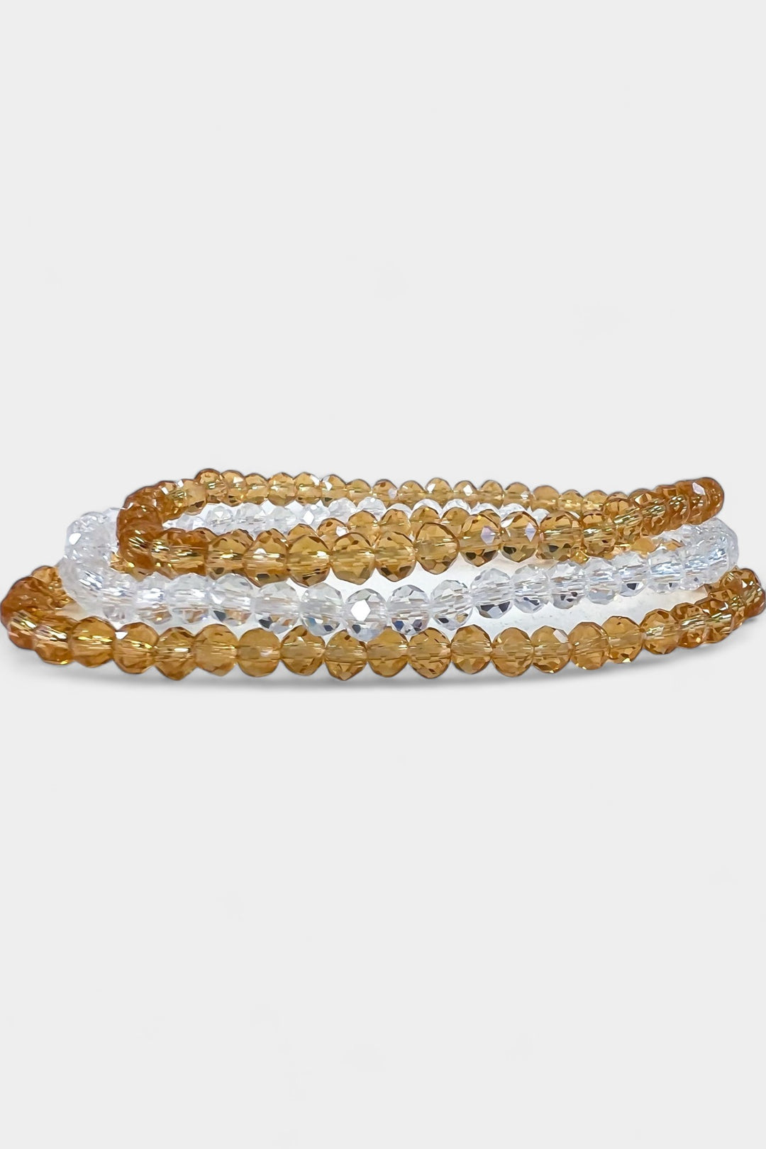 Yellow Faceted Beaded Stretch Bracelets