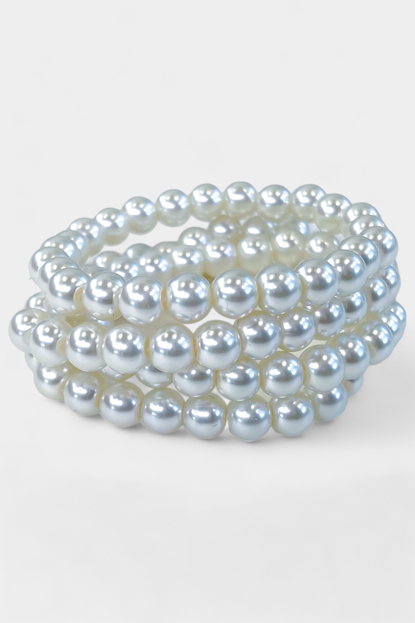 Cream Pearl Stretch Bracelets