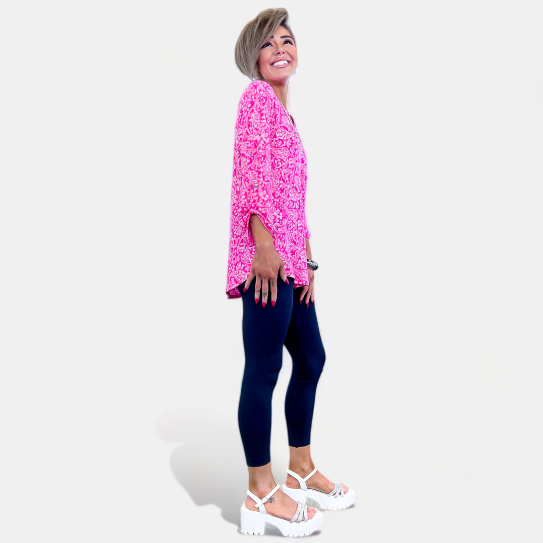 Hot Pink Paisley Lizzy Top
