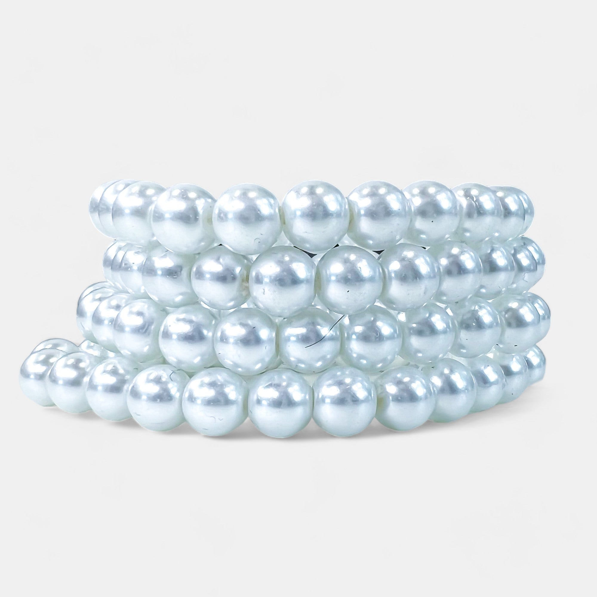 White Pearl Stretch Bracelets