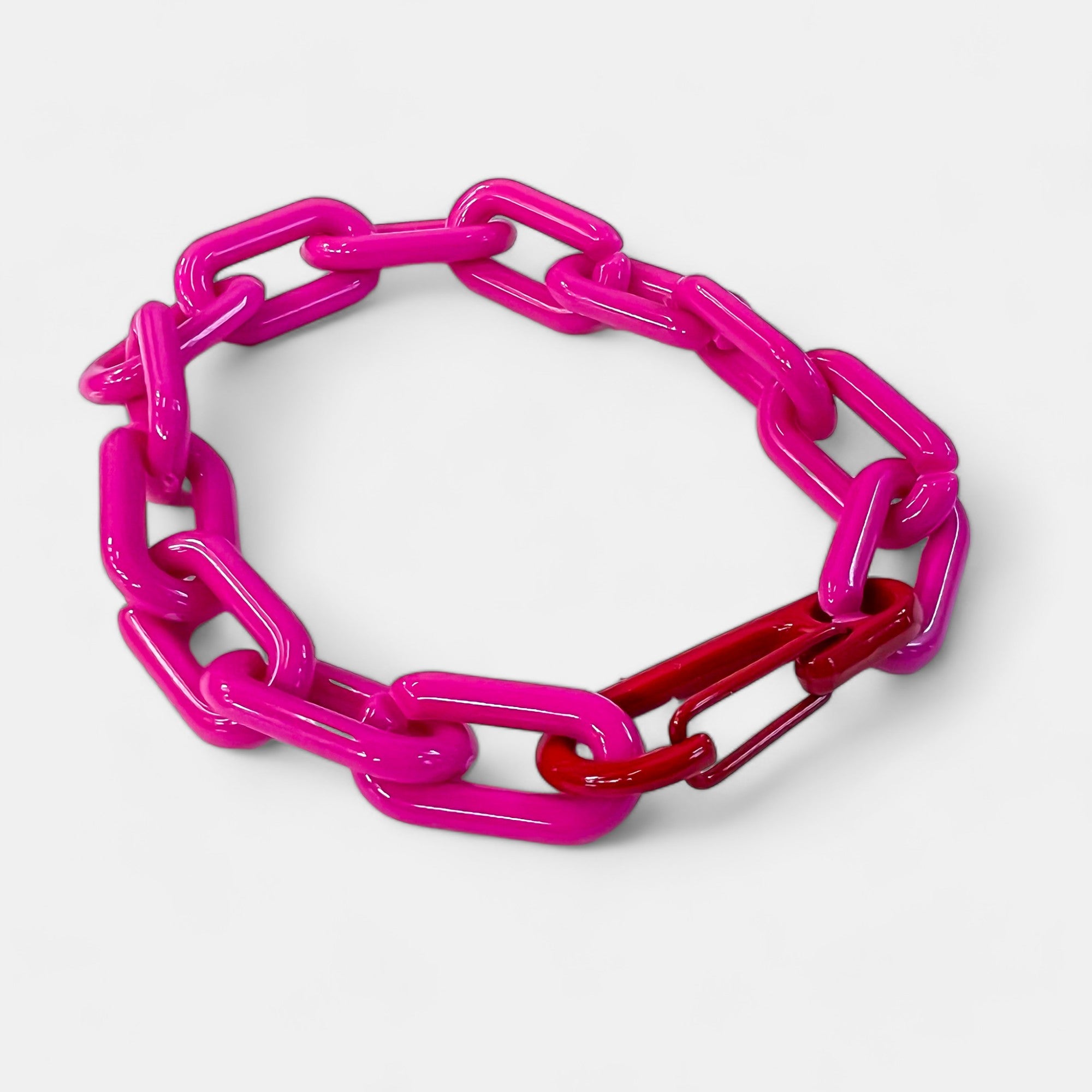 Magenta Resin Link Bracelet