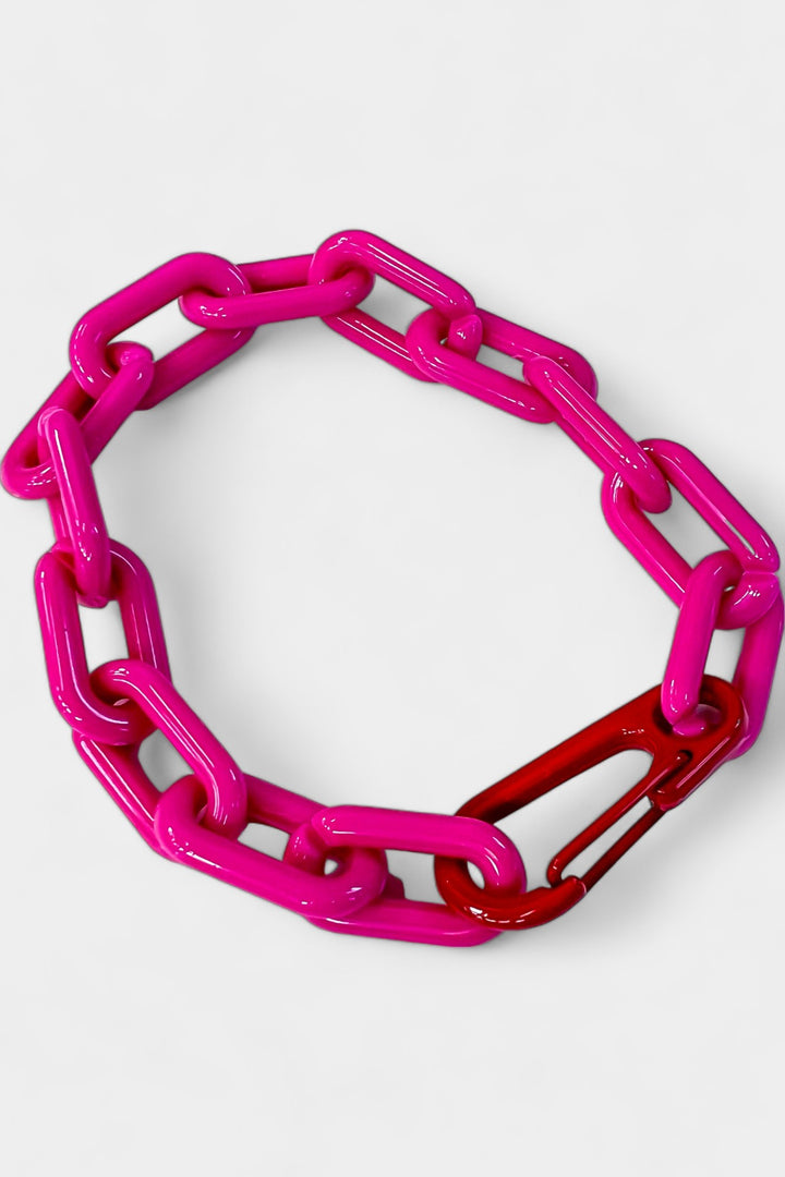 Magenta Resin Link Bracelet