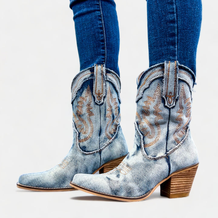 Denim Short Cowboy Boots