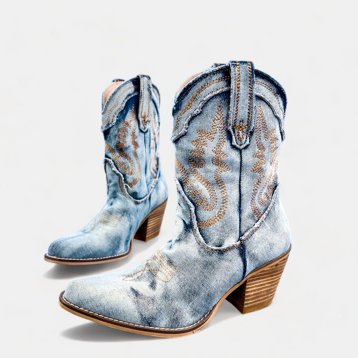 Denim Short Cowboy Boots