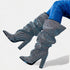 Black Rhinestone Sparkle Slouchy Boots