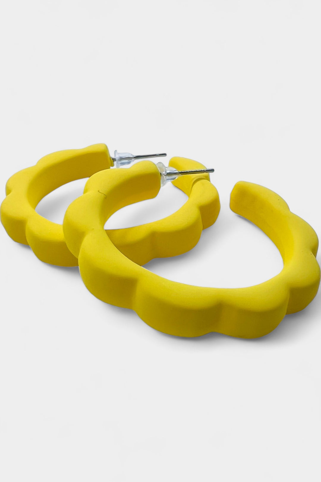 Yellow Flower Hoop Earrings