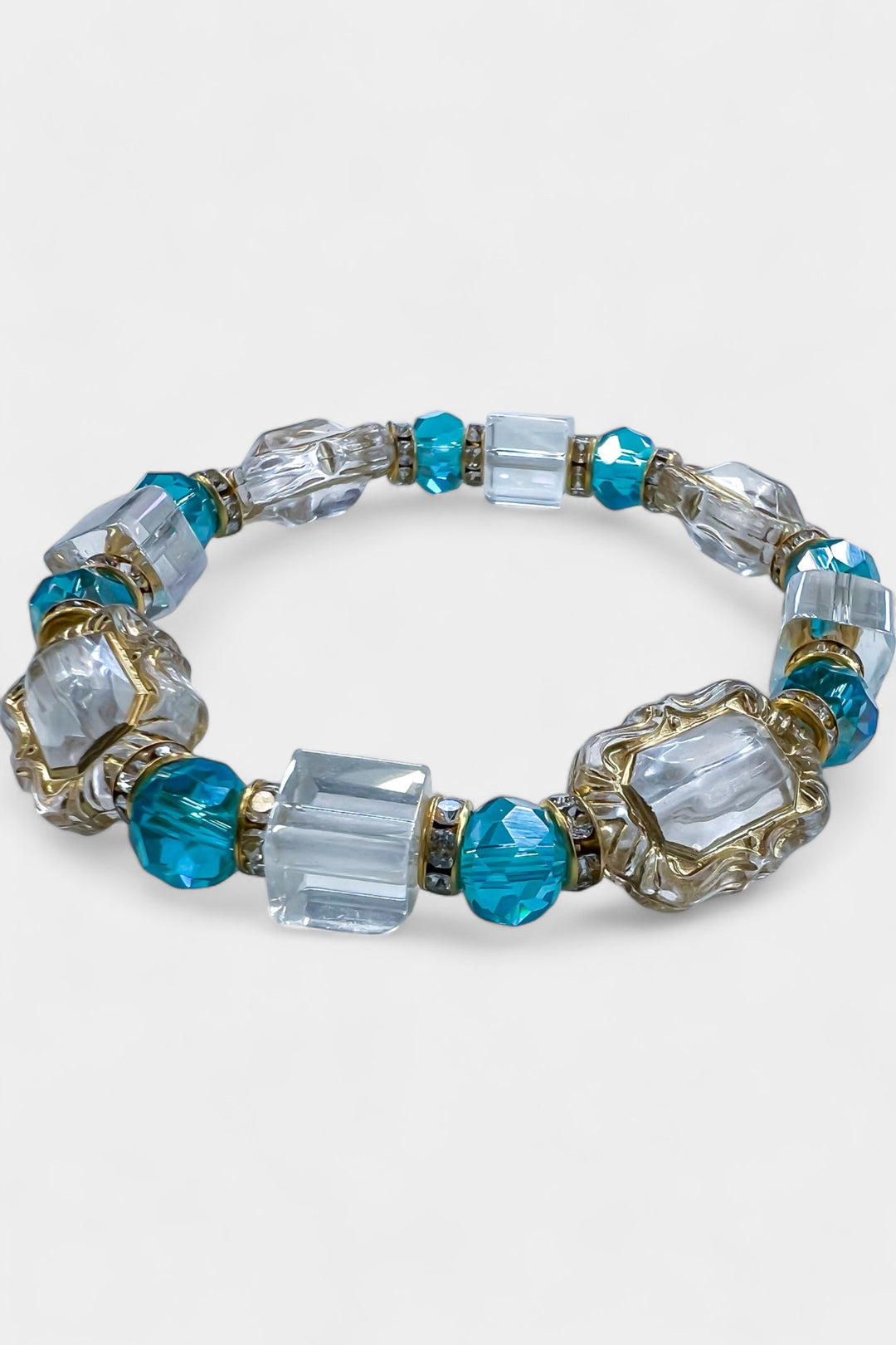 Turquoise Glass Stone Stretch Bracelet