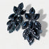 Black Rhinestone Cluster Clip On Earrings