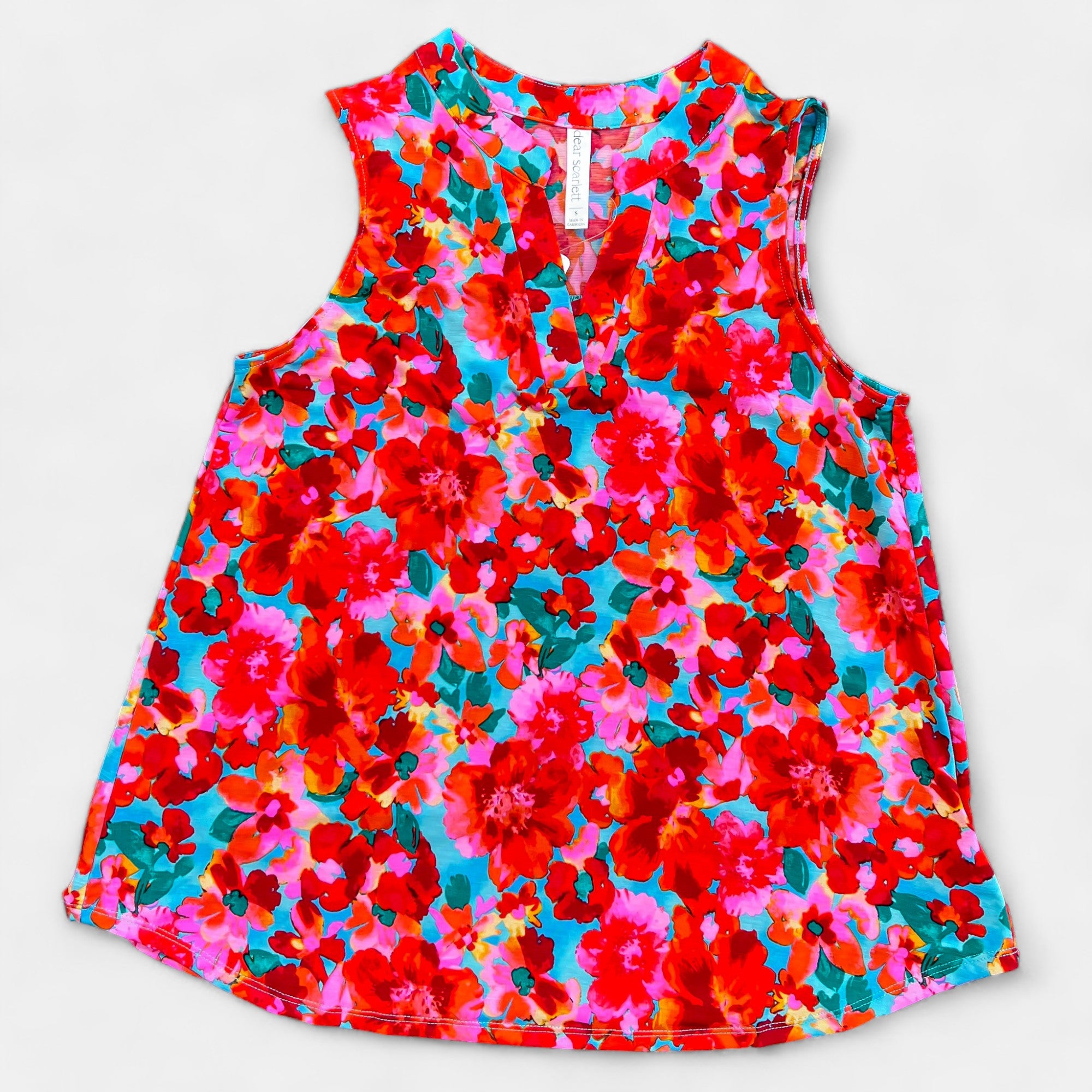 Red Multi Floral Lizzy Tank Top