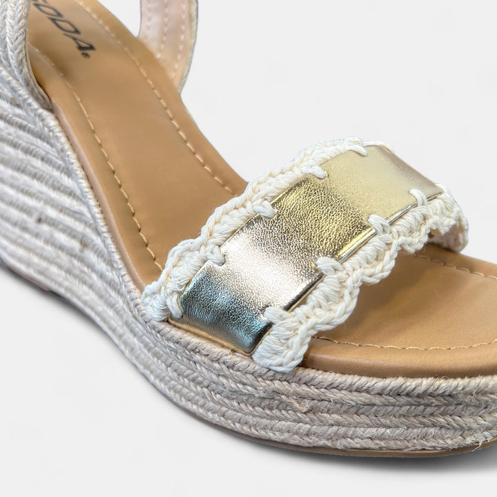 Gold Platform Wedge Sandals