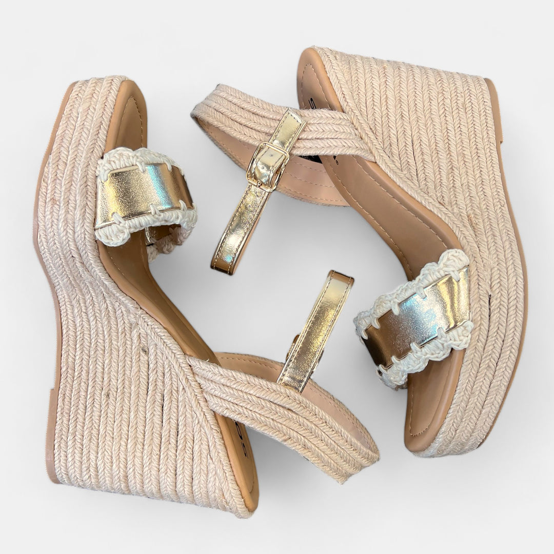 Gold Platform Wedge Sandals