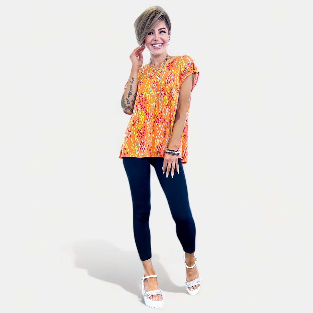 Apricot Lizzy Short Sleeve Top