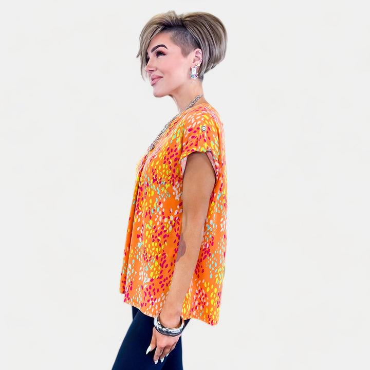 Apricot Lizzy Short Sleeve Top