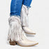 Sand Western Fringe Short Boots