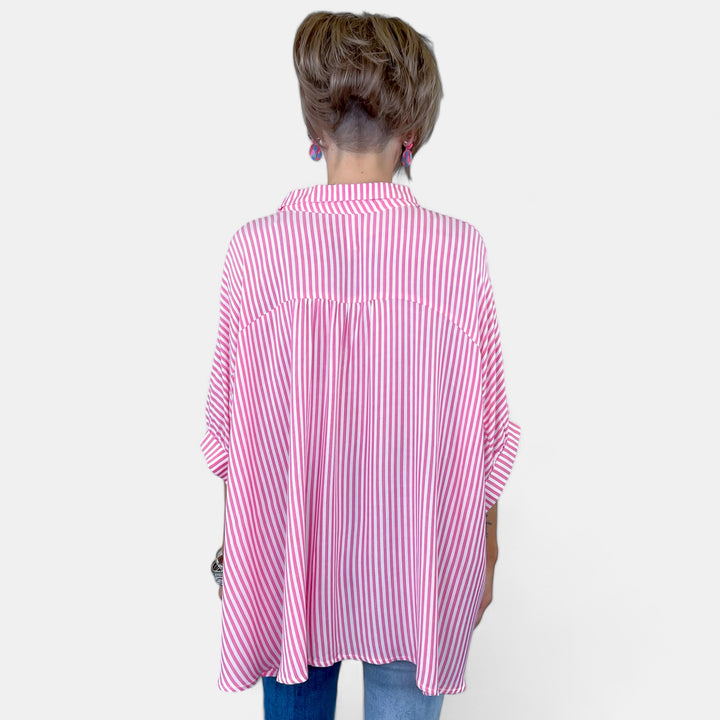 Pink Striped Button Up Shirt