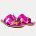 Fuchsia Metallic Slip On Sandals
