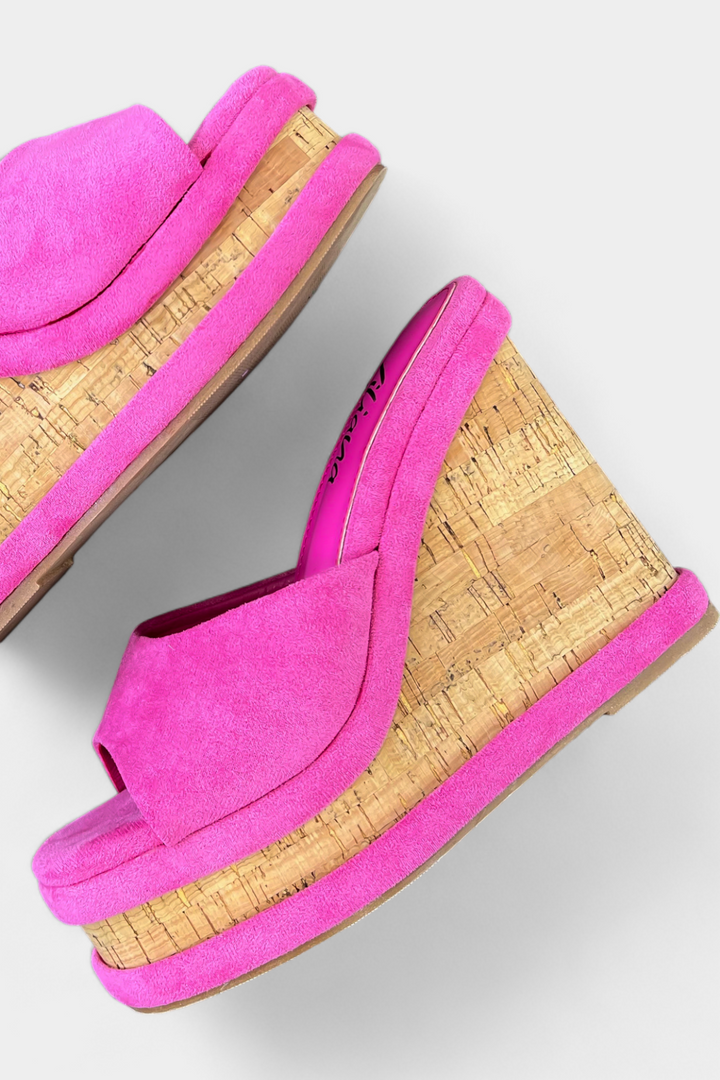 Pink Cork Wedge Sandals